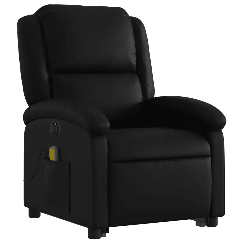 Electric Massage Chair Power Lift Recliner 135 Degrees Black Faux Leather