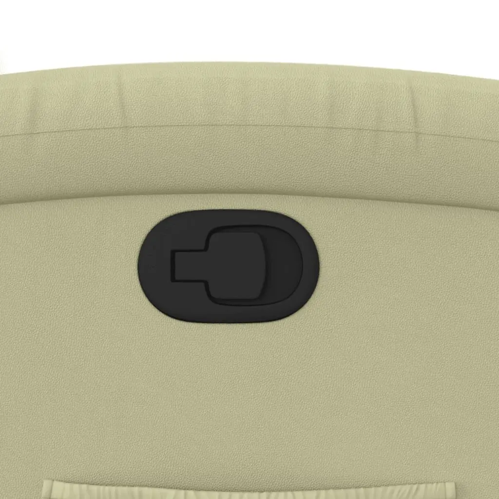 Recliner Chair Manual Recline Cream Leather Armchair Home Lounge Furniture