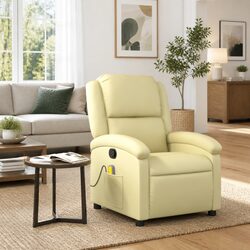 Comfortable and Functional Cream Leather Recliner Chair