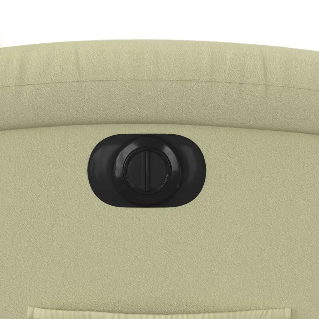 Electric Recliner Armchair Adjustable Backrest Footrest Cream Leather
