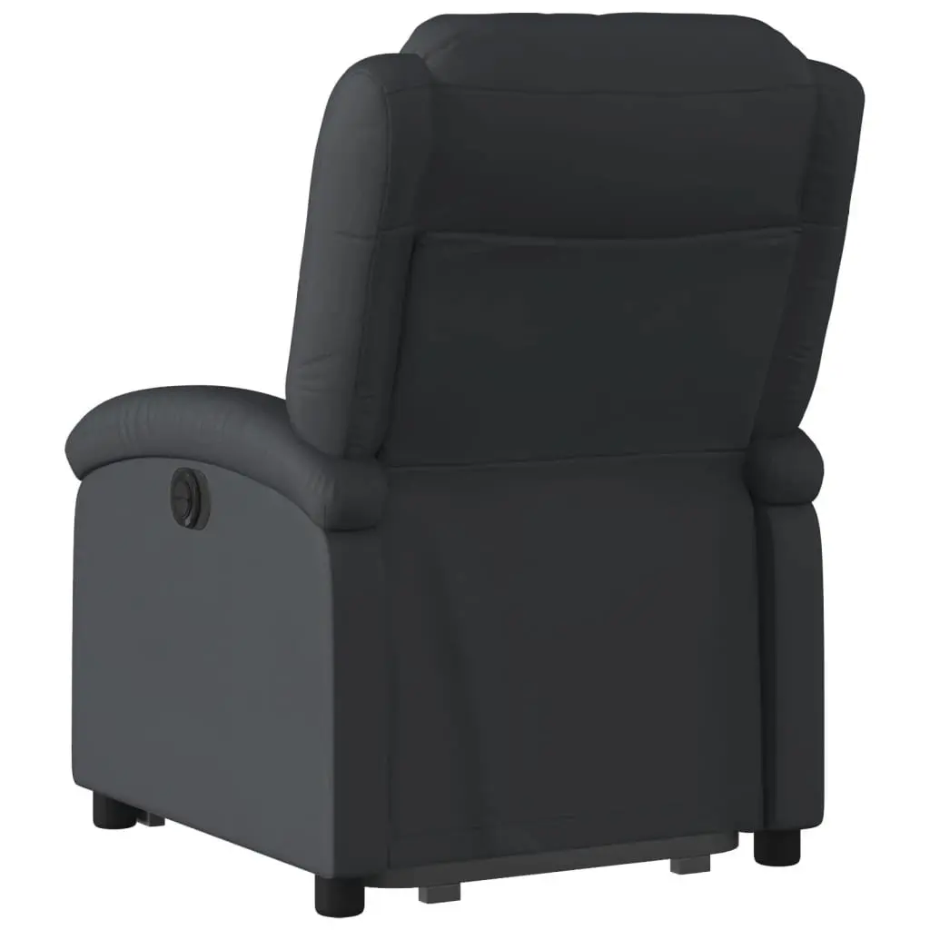Electric Reclining Chair Power Lift Comfort Black Leather