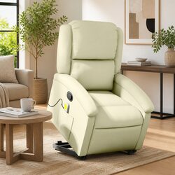 Comfortable Cream Leather Lift Recliner for Everyday Use