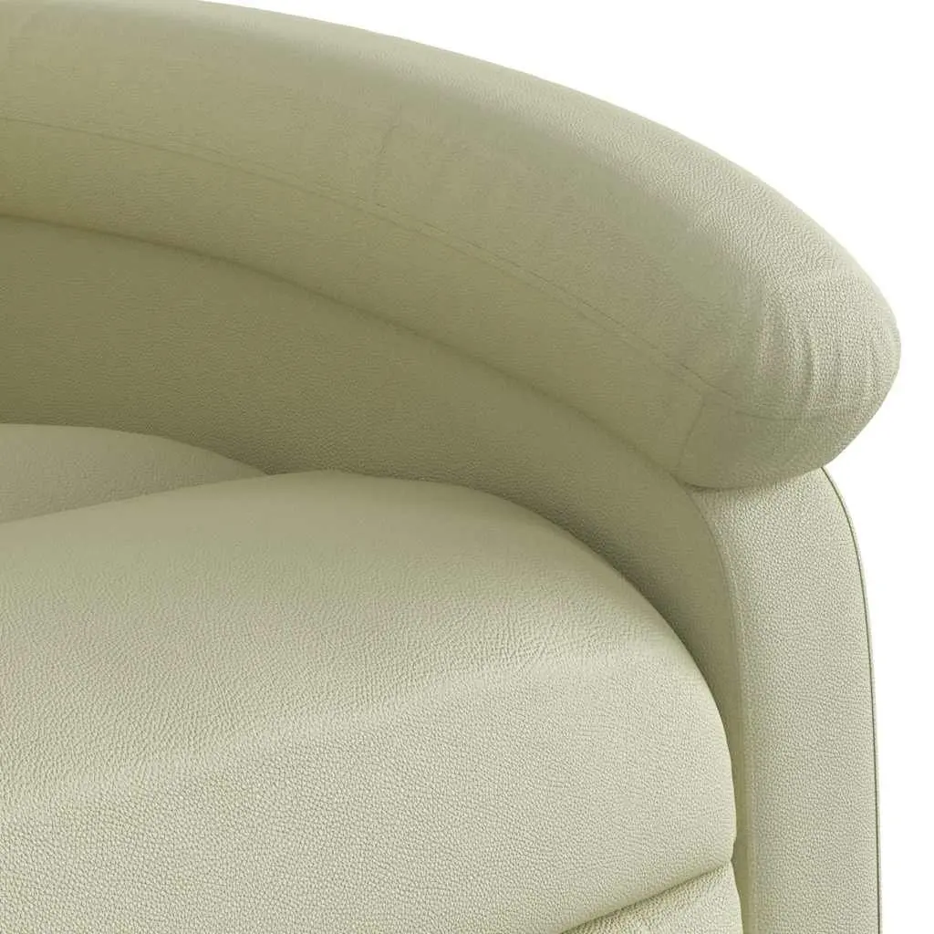 Stand Up Massage Recliner Chair Cream Leather Lift Armchair Vibration Comfort
