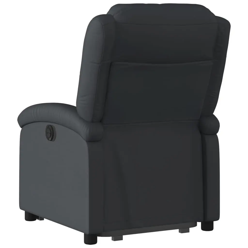 Electric Recliner Chair Power Lift Black Leather Elderly Comfort