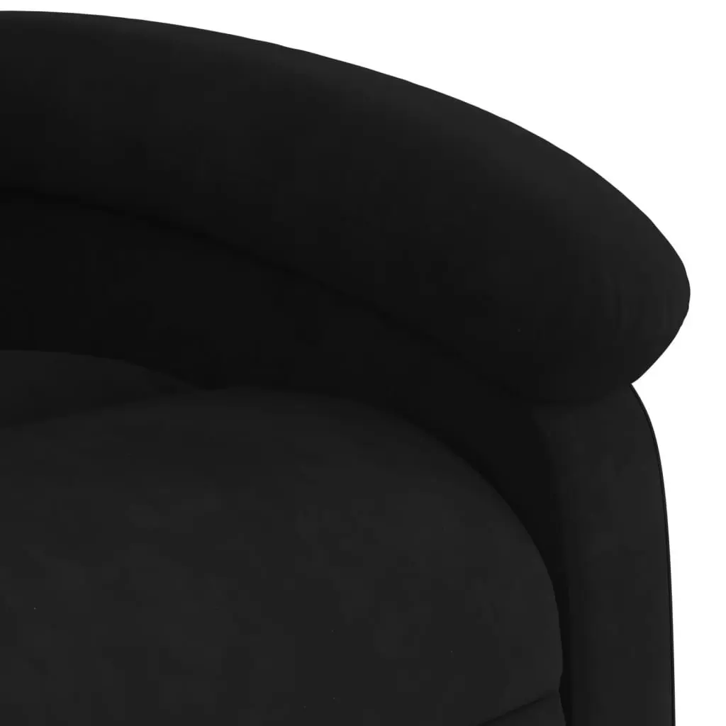 Recliner Chair Manual Adjustable Black Velvet Armchair Lounge Seat with Footrest