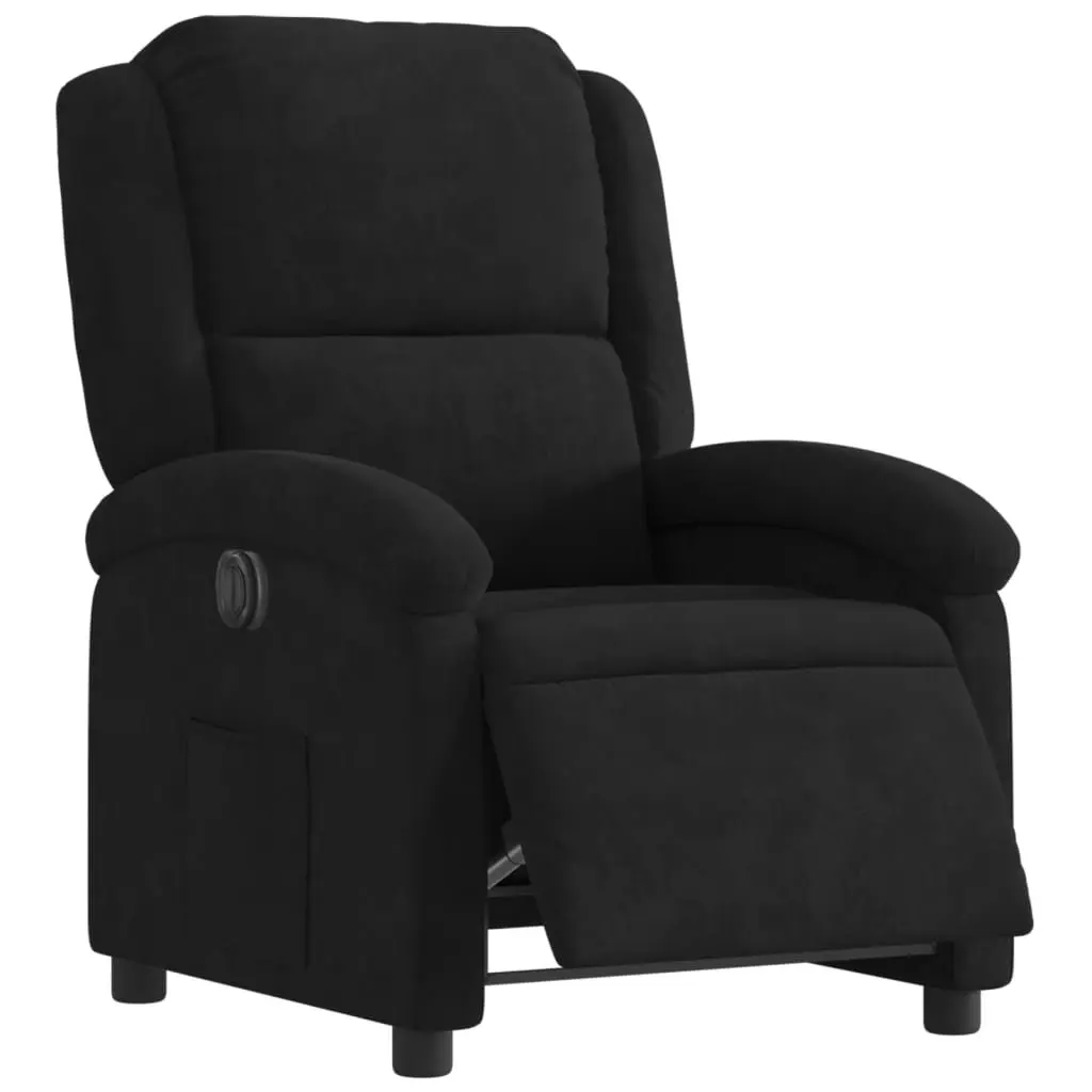 Electric Recliner Chair Auto Reclining Backrest Footrest Black Velvet