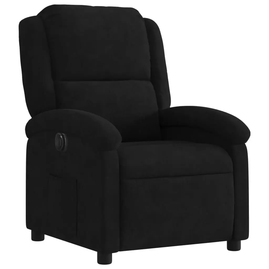 Electric Recliner Chair Auto Reclining Backrest Footrest Black Velvet