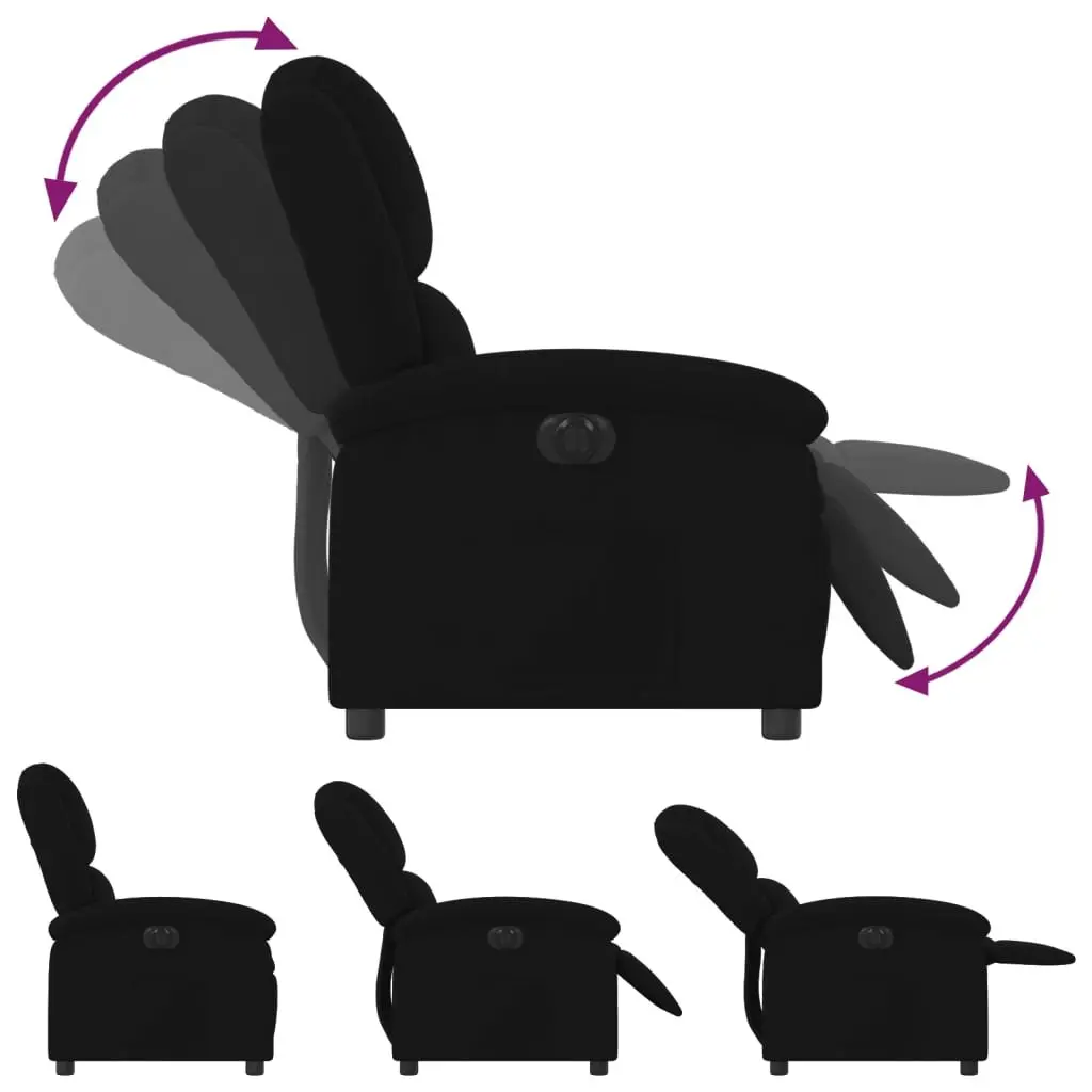 Electric Recliner Chair Auto Reclining Backrest Footrest Black Velvet