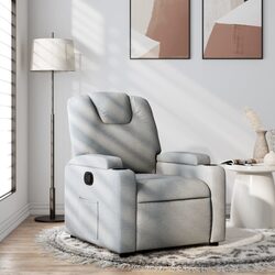 Grey Fabric Recliner Armchair with Comfort and Storage