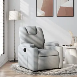 Grey Fabric Recliner Armchair with Comfort and Storage