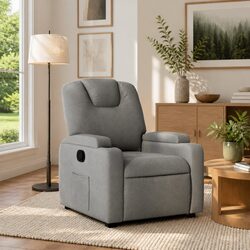 Comfortable Grey Fabric Recliner Chair with Great Value