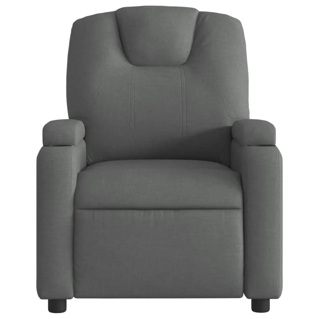 Electric Recliner Chair Automatic Reclining Grey Fabric