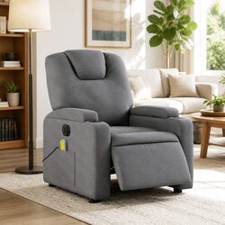 Grey Electric Massage Recliner Chair - Practical Comfort
