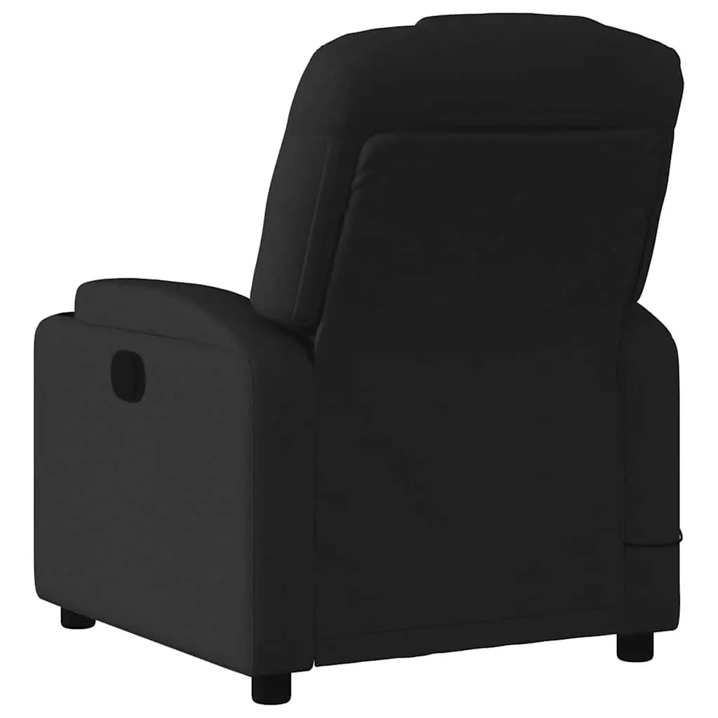 Electric Massage Recliner Chair Black Fabric Armchair Lounger Footrest Vibration