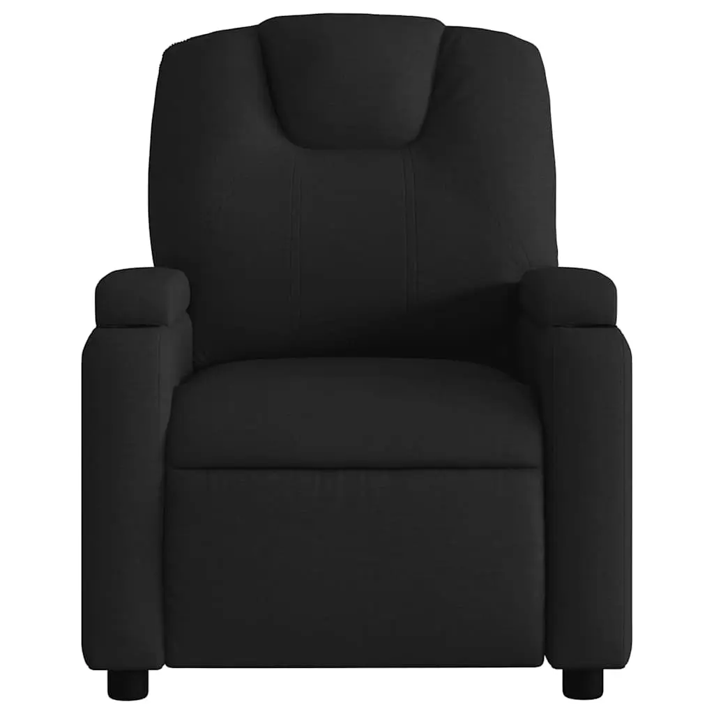 Electric Massage Recliner Chair Black Fabric Armchair Lounger Footrest Vibration