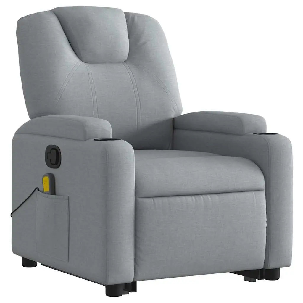 Electric Massage Recliner Chair Power Lift Grey Fabric