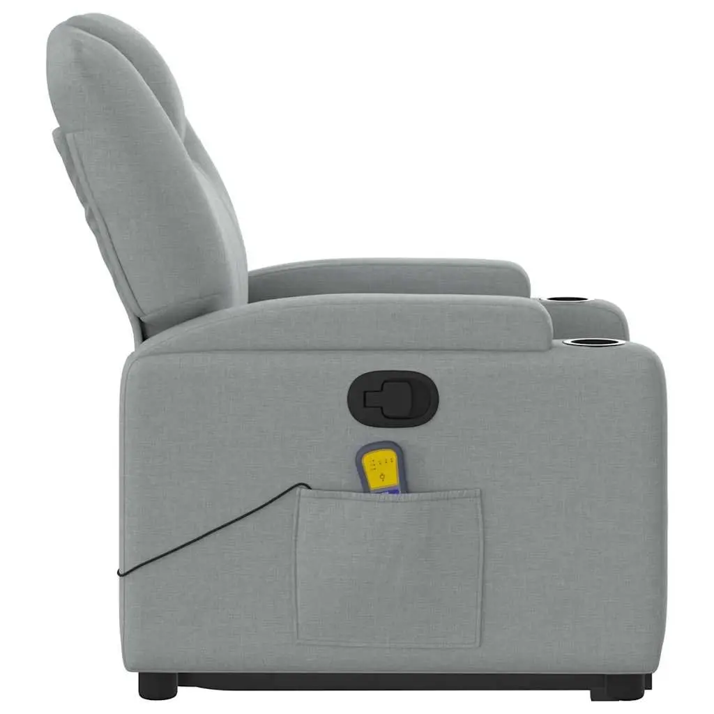 Electric Massage Recliner Chair Power Lift Grey Fabric