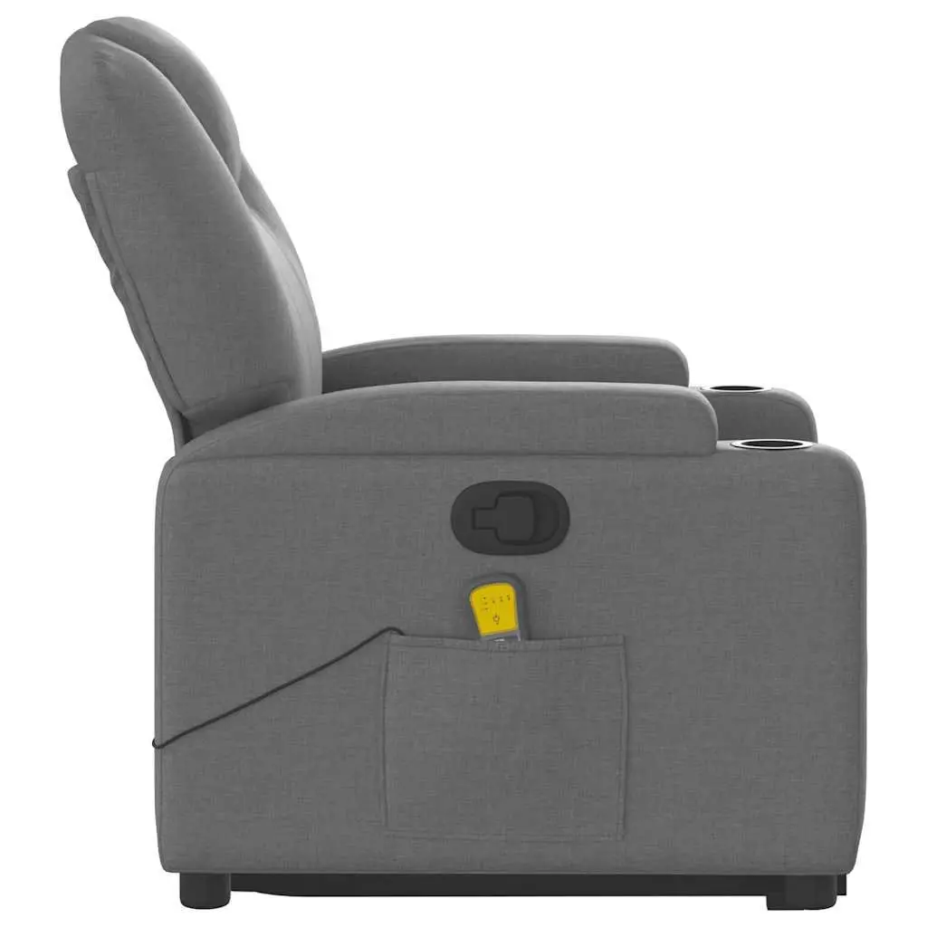 Electric Massage Chair Power Lift Recliner Grey Fabric