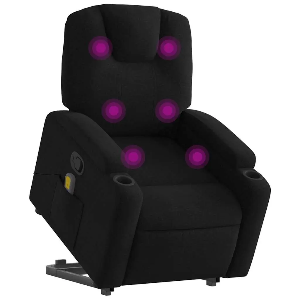 Electric Massage Recliner Chair Full Body Massage Power Lift Black Fabric