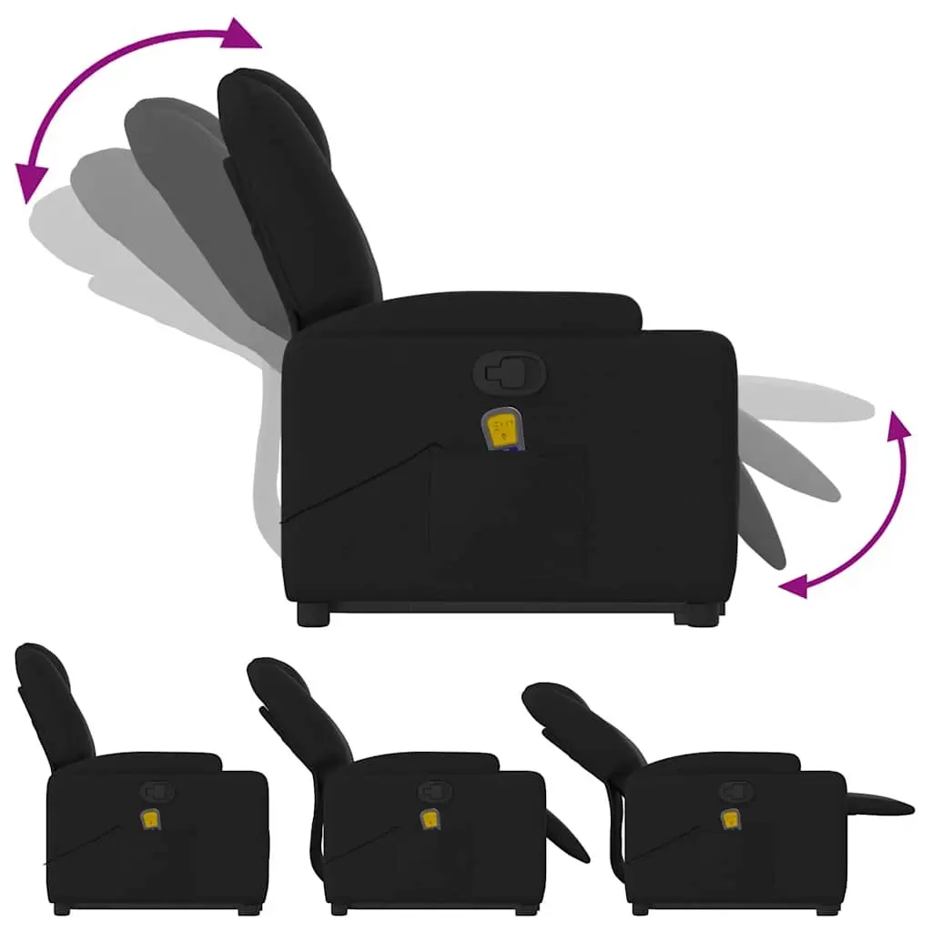 Electric Massage Recliner Chair Full Body Massage Power Lift Black Fabric