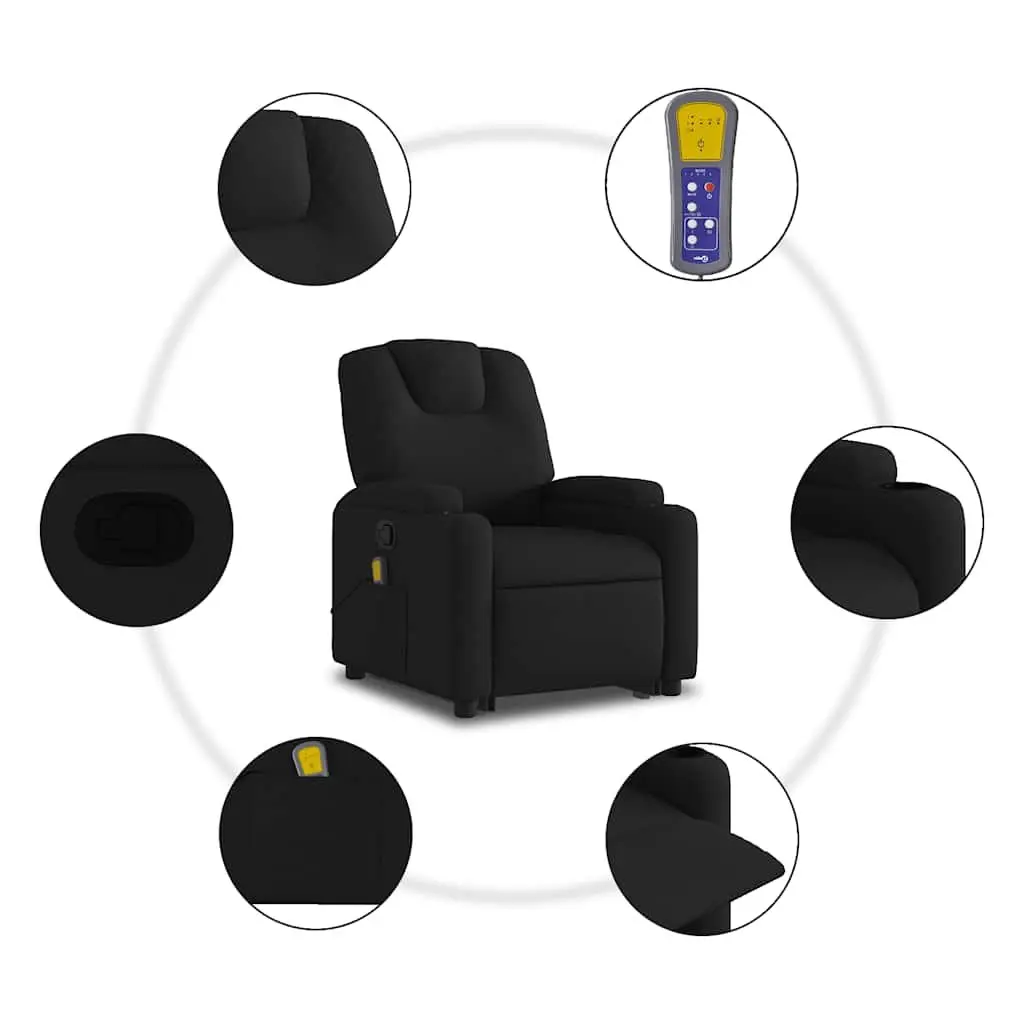 Electric Massage Recliner Chair Full Body Massage Power Lift Black Fabric