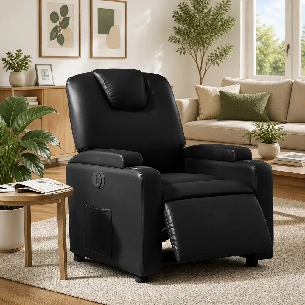 Electric Recliner Chair in Black