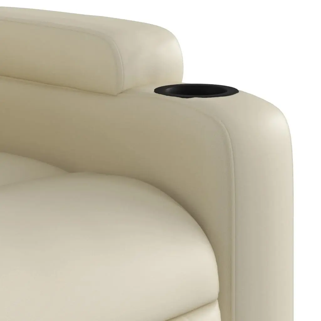 Electric Massage Recliner Chair Vibration Cream Faux Leather