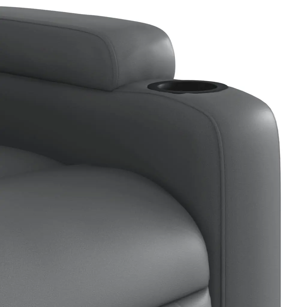 Recliner Chair Power Lift Massage Grey Faux Leather Stand Up for Elderly