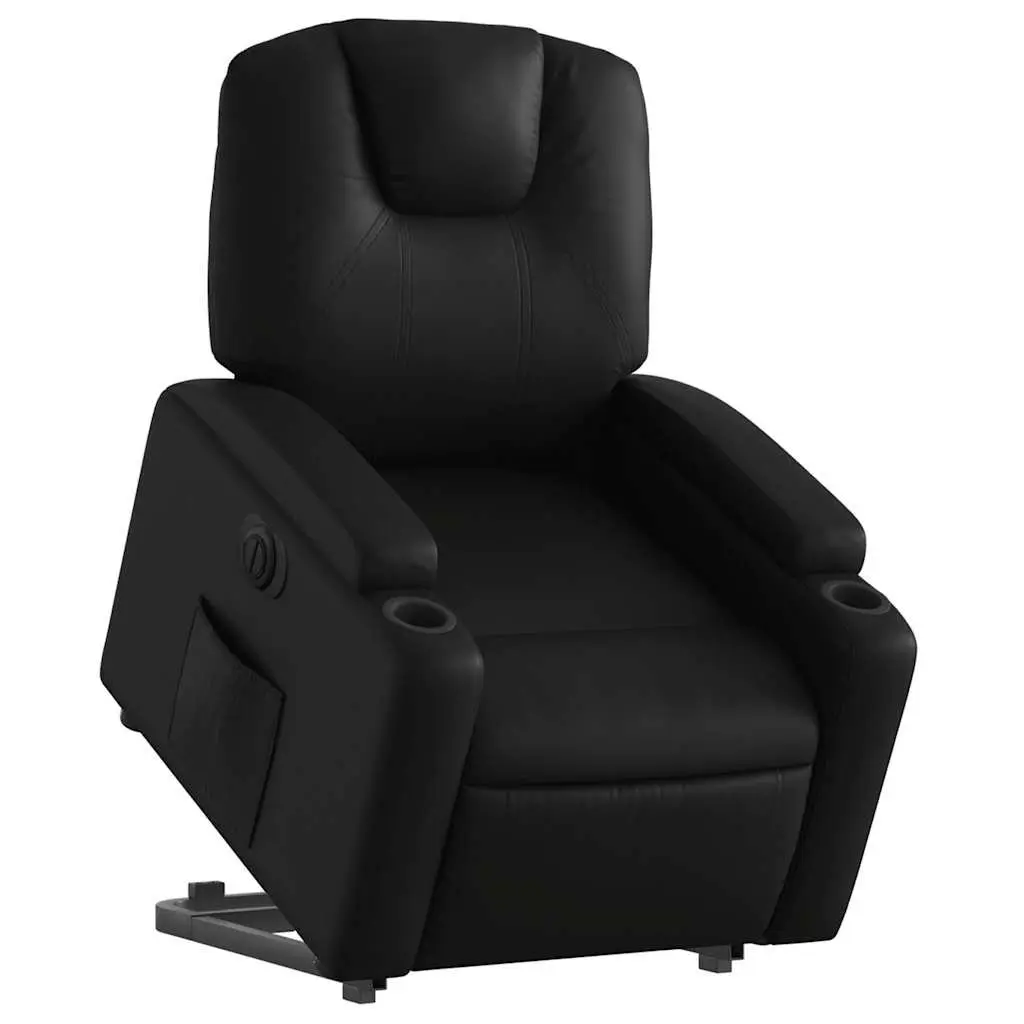 Electric Recliner Chair Power Lift Black Faux Leather
