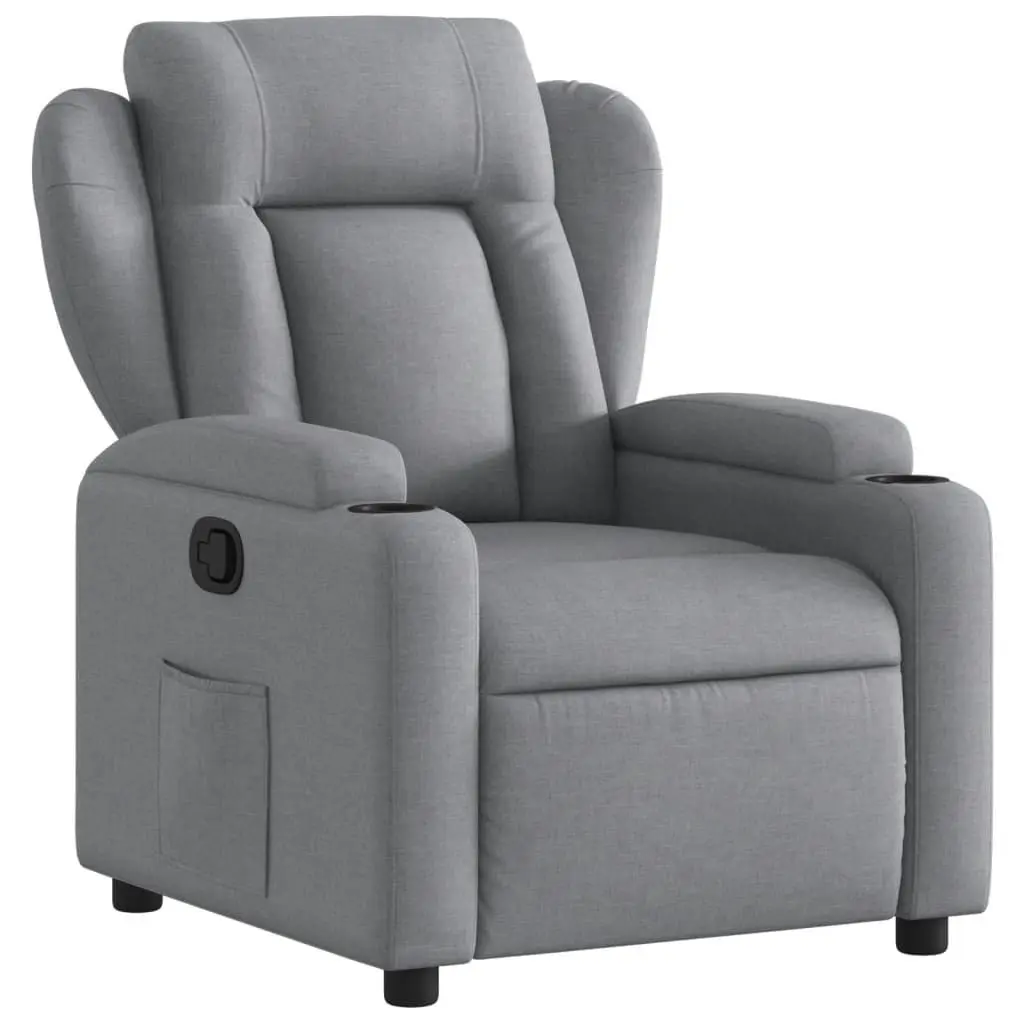 Recliner Chair Manual Reclining Armchair Light Grey