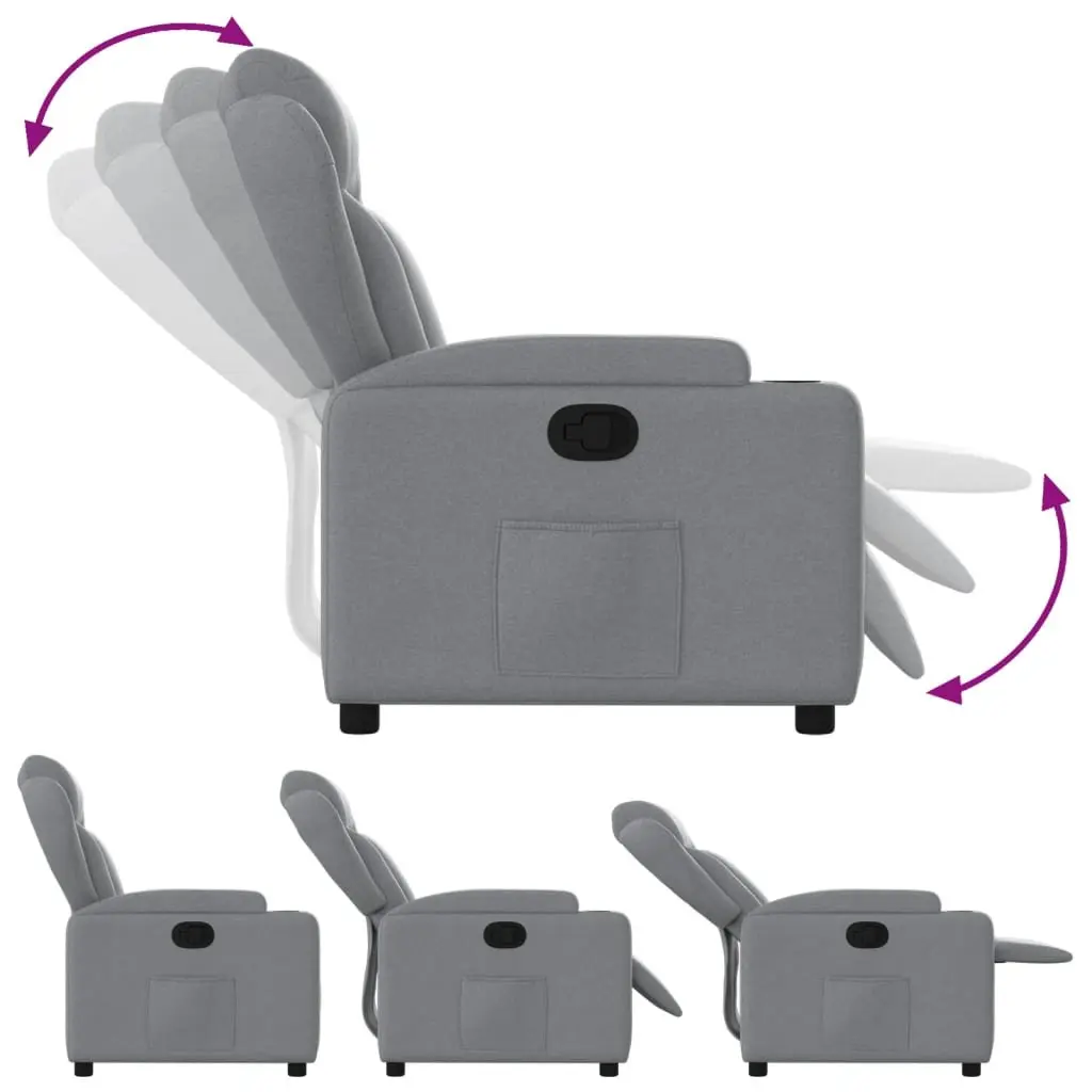 Recliner Chair Manual Reclining Armchair Light Grey
