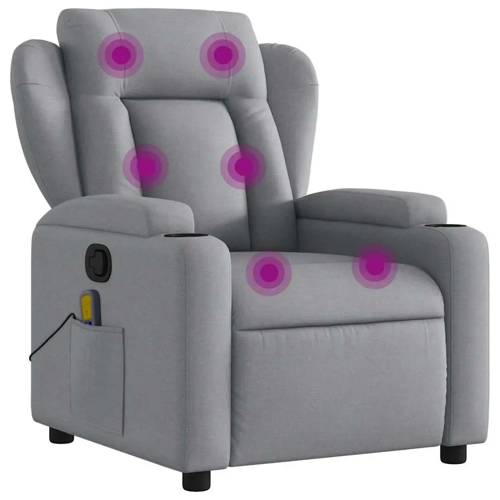 Massage Recliner Chair Manual Recline Vibration Therapy Grey Fabric
