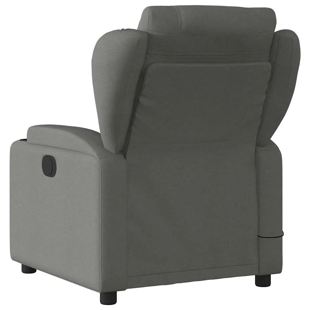 Massage Recliner Chair Grey Fabric Manual Reclining Armchair with Vibration 6