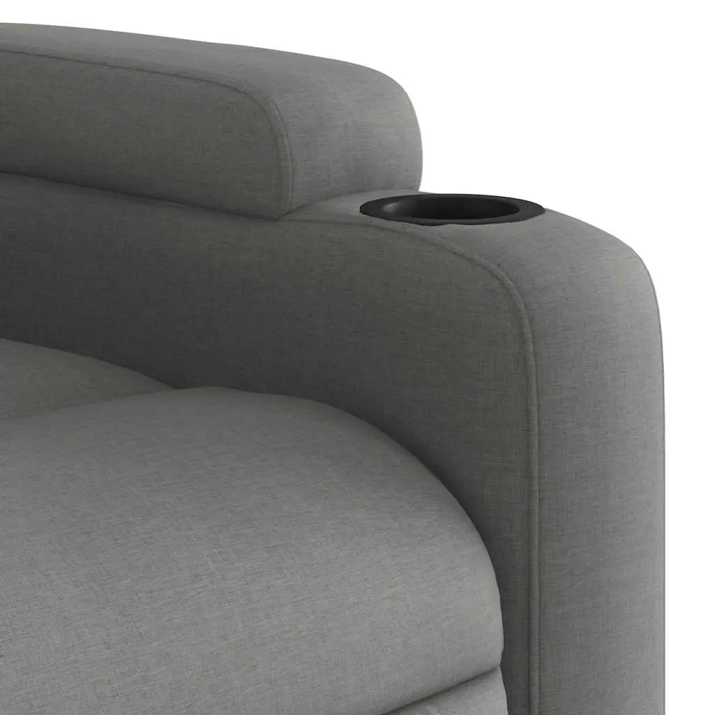 Massage Recliner Chair Grey Fabric Manual Reclining Armchair with Vibration 6