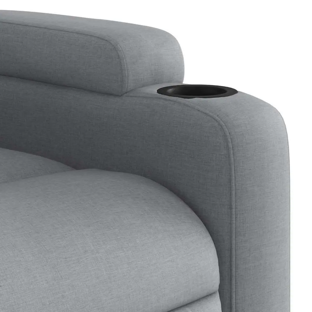 Electric Massage Recliner Chair Grey Fabric Armchair Adjustable Footrest