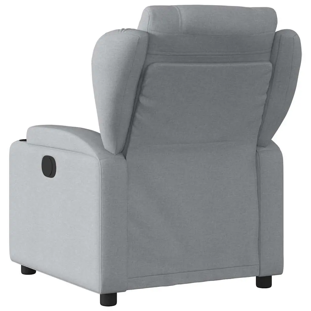 Electric Massage Recliner Chair Grey Fabric Armchair Adjustable Footrest
