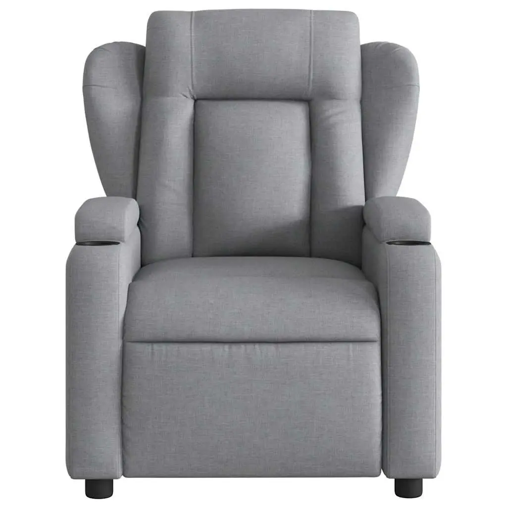Electric Massage Recliner Chair Grey Fabric Armchair Adjustable Footrest