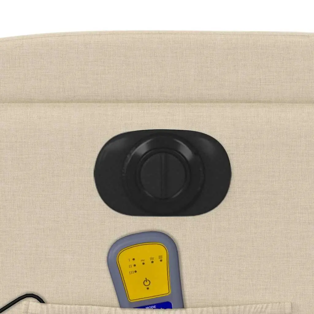 Electric Massage Recliner Chair Cream Fabric Armchair Lounge Seat Adjustable
