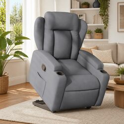 Reassuring Grey Fabric Electric Recliner Chair