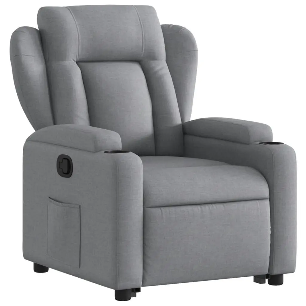 Stand Up Recliner Chair Grey Fabric Electric Power Lift Elderly Armchair