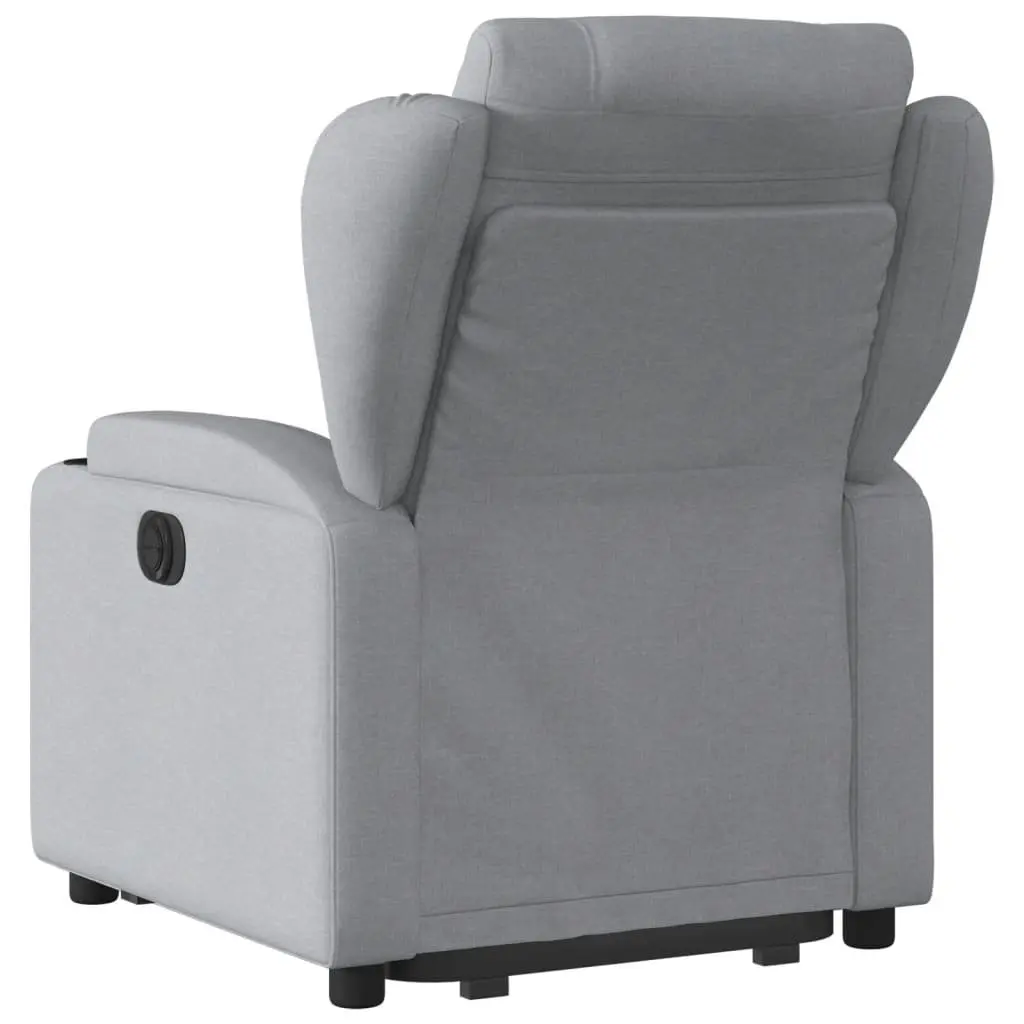 Stand Up Recliner Chair Grey Fabric Electric Power Lift Elderly Armchair