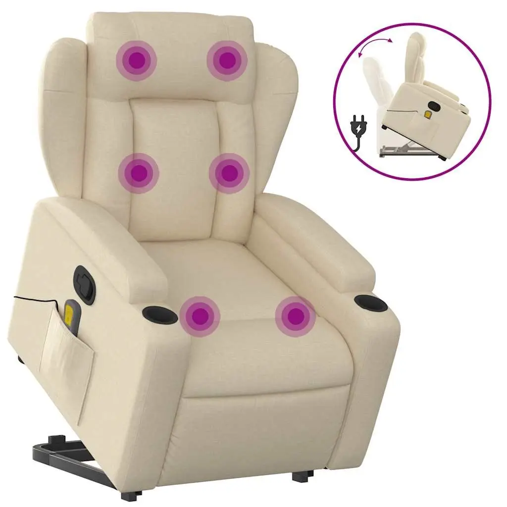 Cream Massage Recliner Chair for Relaxation