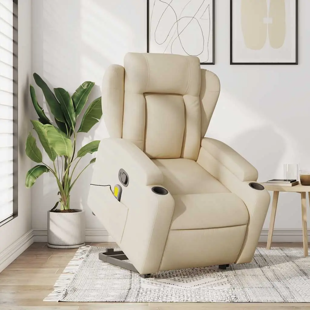 Cream Massage Recliner Chair for Relaxation