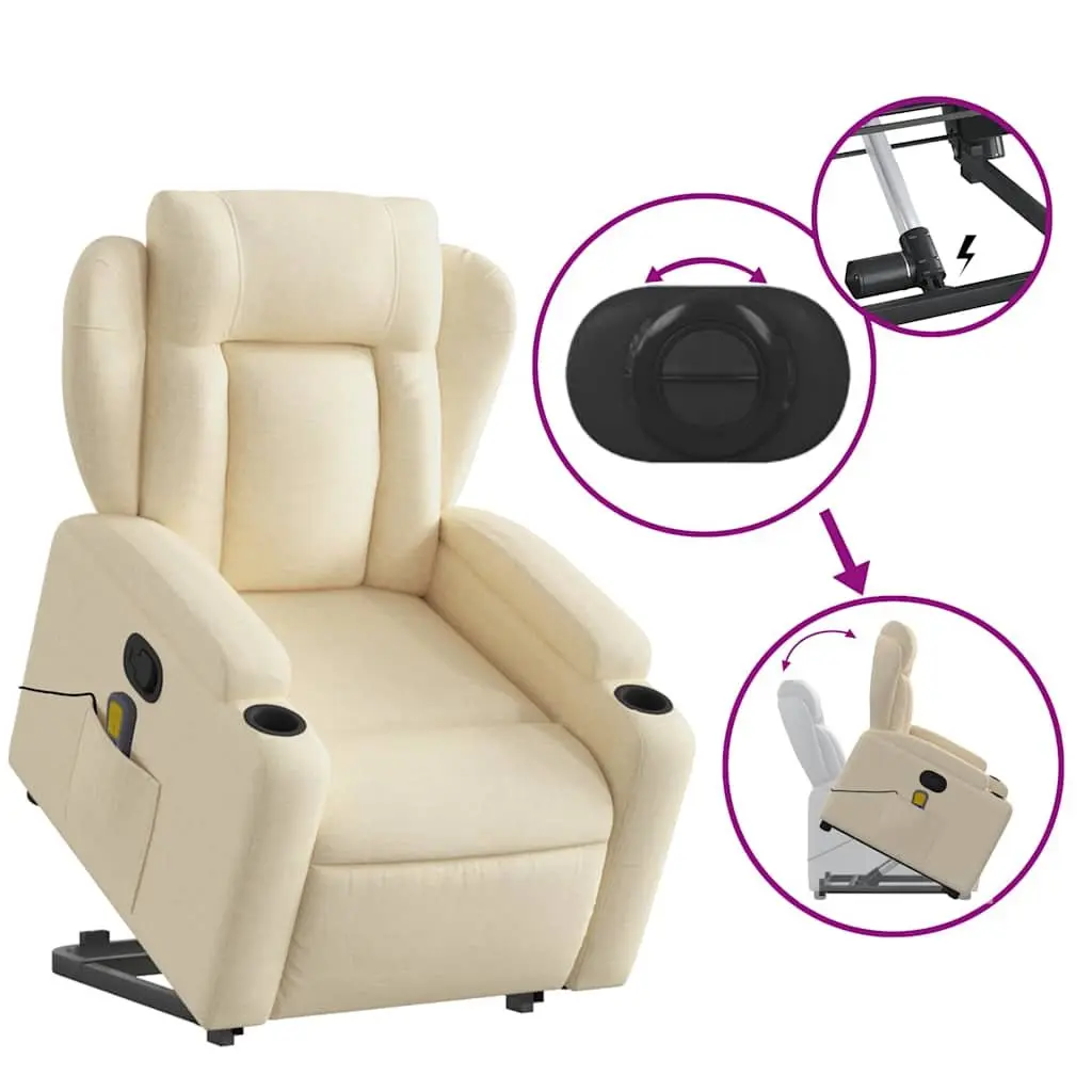Cream Massage Recliner Chair for Relaxation