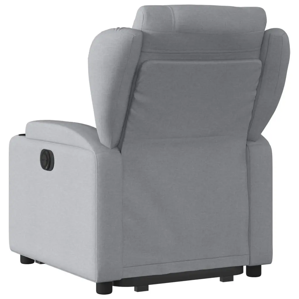 Electric Recliner Chair Grey Fabric Power Lift Armchair for Elderly Comfort