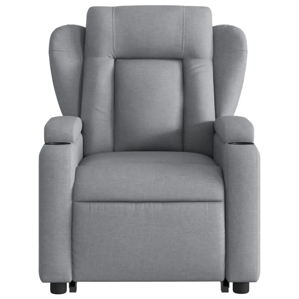 Electric Recliner Chair Grey Fabric Power Lift Armchair for Elderly Comfort