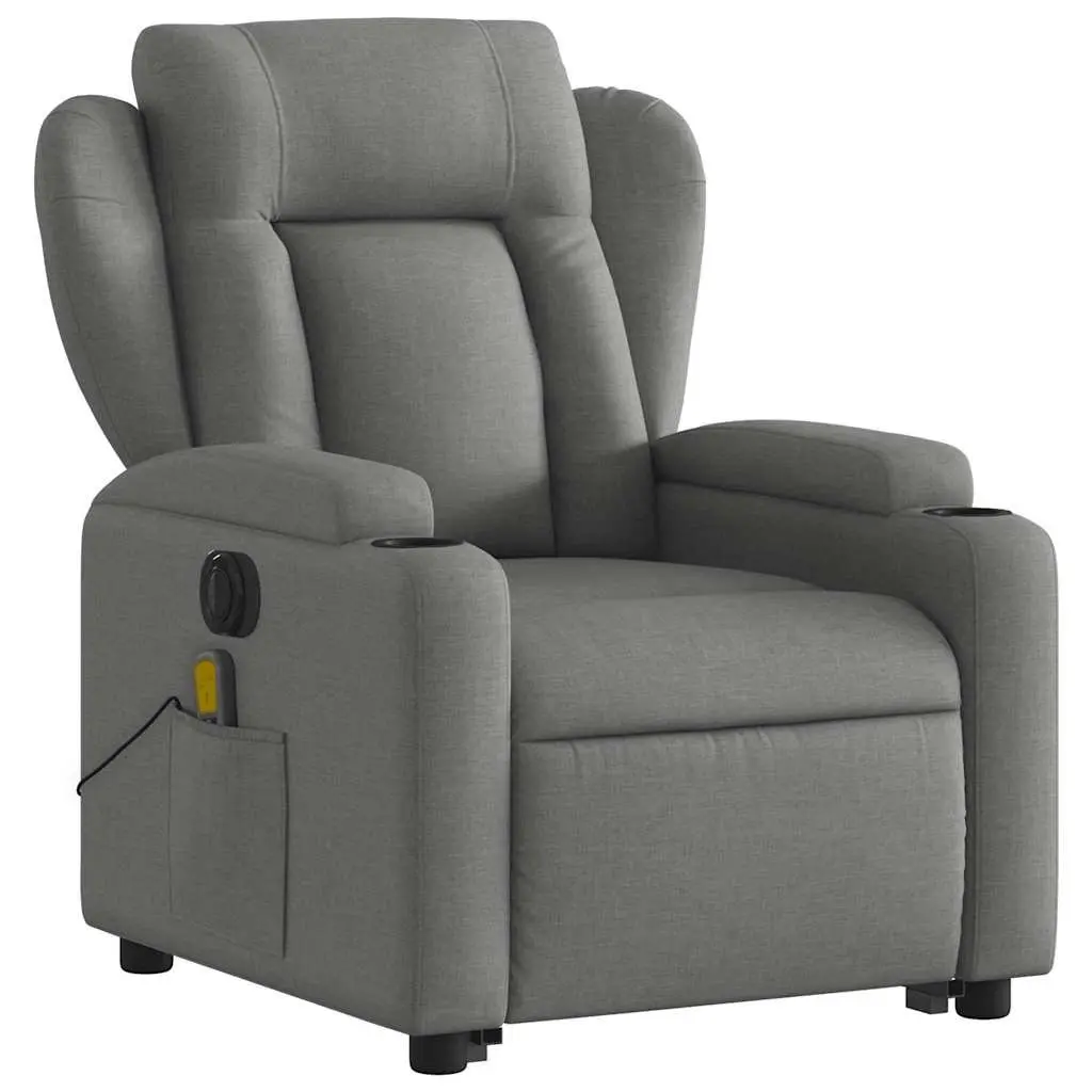 Electric Massage Recliner Chair Power Lift Adjustable Backrest Grey Fabric
