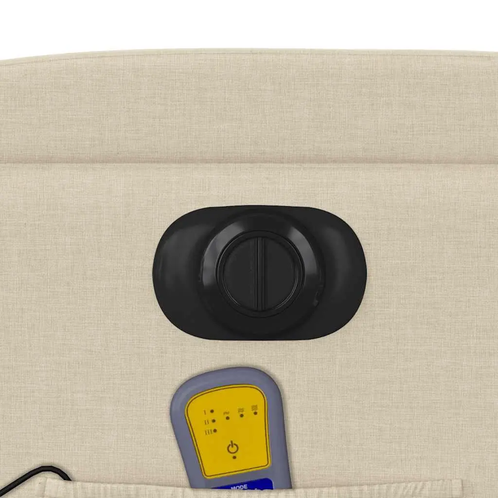 Electric Massage Recliner Chair Power Lift Recline Cream Fabric
