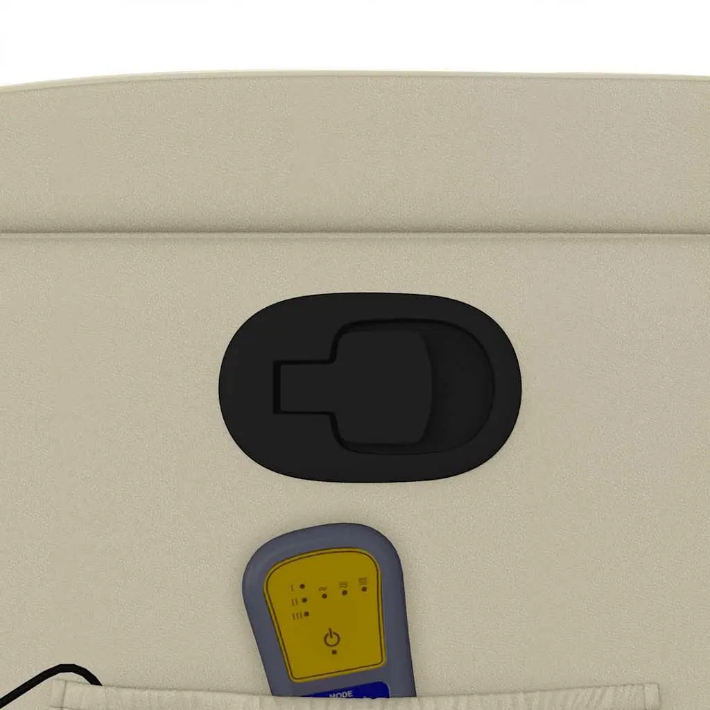 Massage Recliner Chair Manual Reclining Cream Faux Leather 6 Massage Points