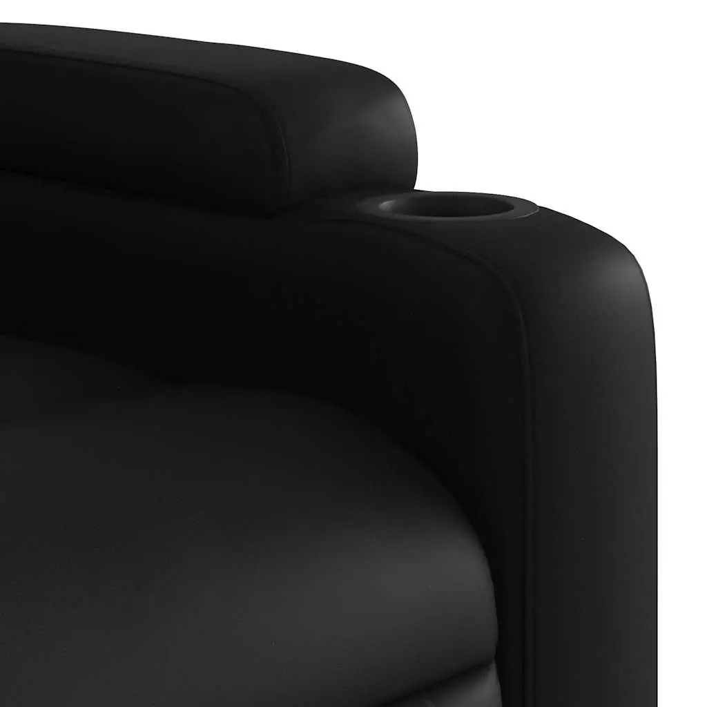 Electric Massage Recliner Chair Vibration Function 135 Degrees Black Faux Leather